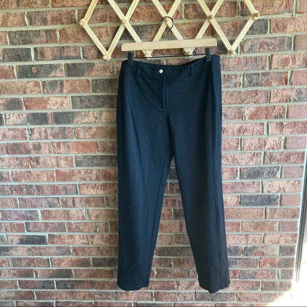 { ANNE KLEIN } Black Straight Leg Work Separates Pants